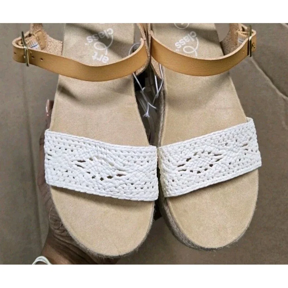 Art Class Lindsey Girl's Espadrille Platform Open Toe Wedge Sandals New Size 2